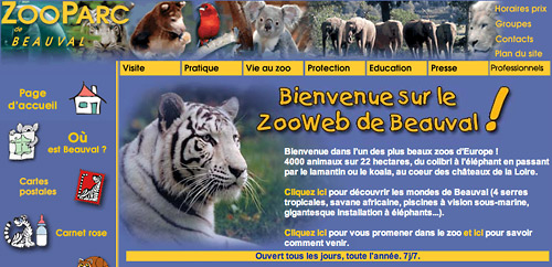 Le site officiel du zoo de Beauval